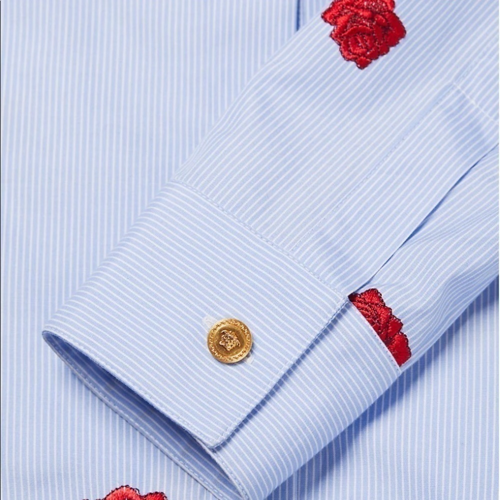 Versace rose-embroidered shirt - Picture 4 of 13